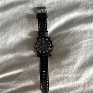 Lancaster Elegant Black Leather Men's Watch